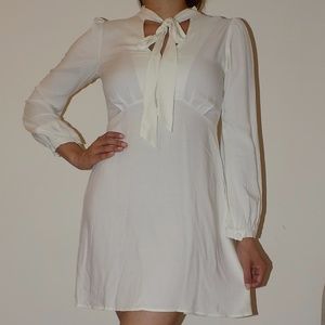 MOTEL Off White Long Sleeve Mini Dress Small