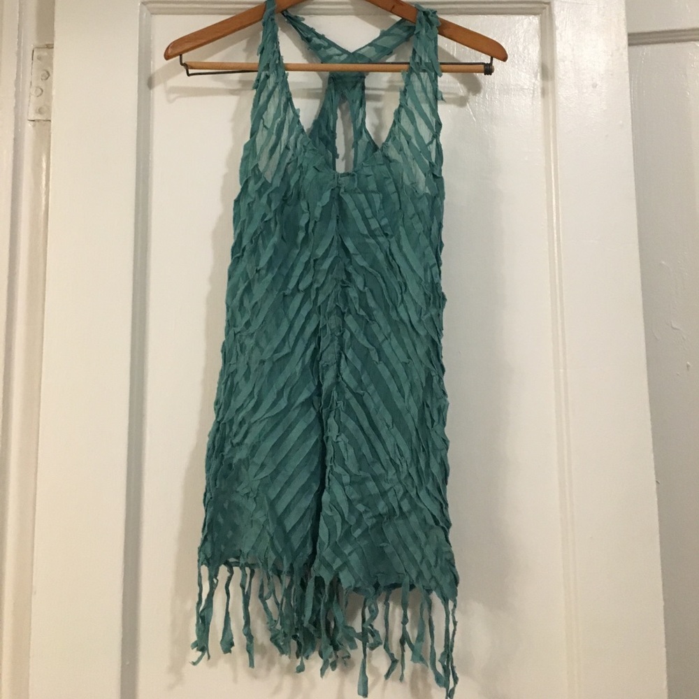 Biasa Teal 100% Cotton Beach Cover Up