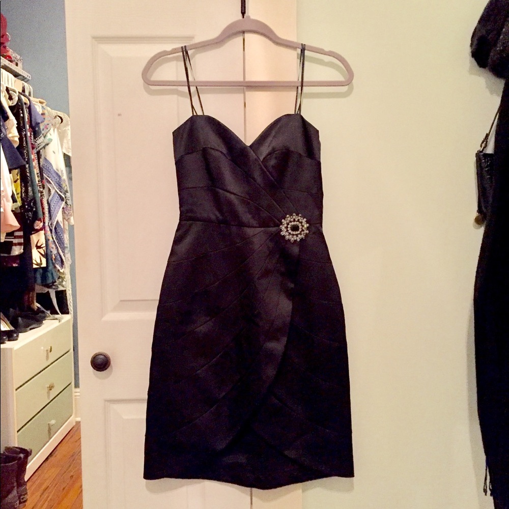 ABS Allen Schwartz Black Strapless Cocktail Dress