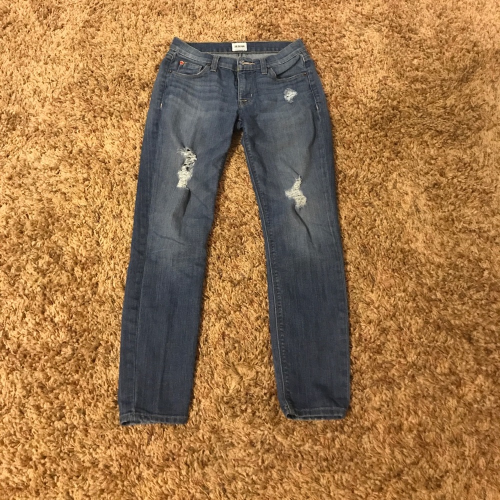 Cropped ripped Hudson jeans
