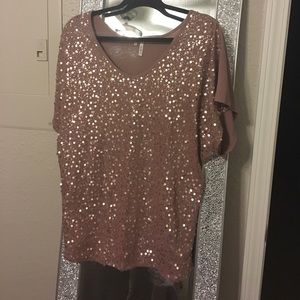 Pink and gold going out dress top