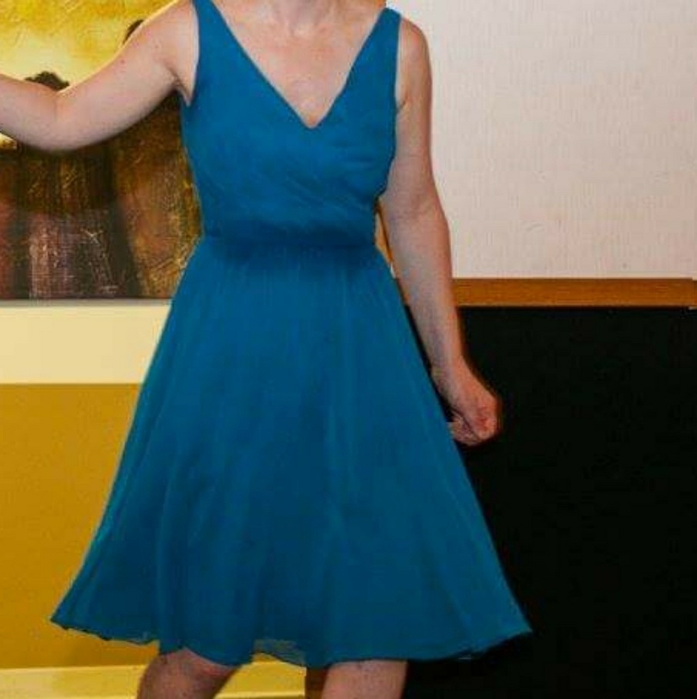 Peacock blue bridesmaid dress