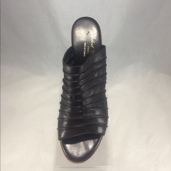 Rare Robert Clergerie's wood platform slipon mules - Picture 2 of 8