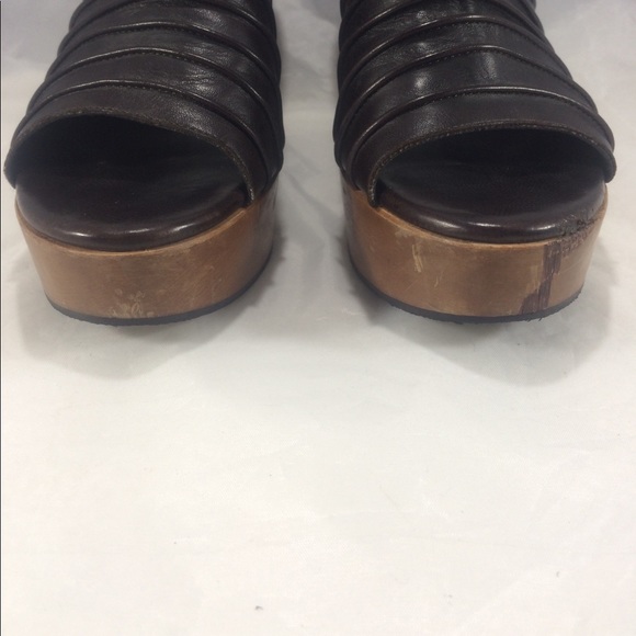 Rare Robert Clergerie's wood platform slipon mules - Picture 5 of 8