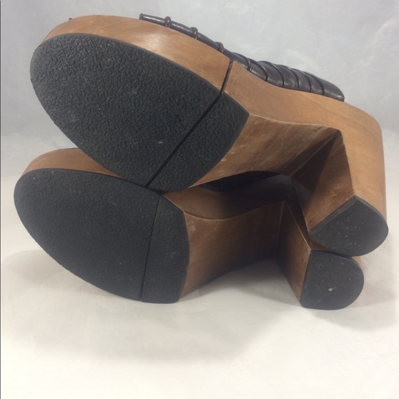 Rare Robert Clergerie's wood platform slipon mules - Picture 8 of 8