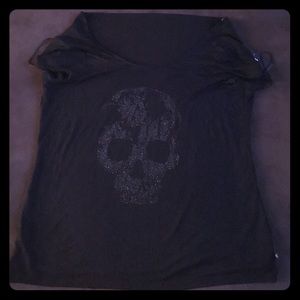 Rock& Republic Black Skull Short Sleeve Tee