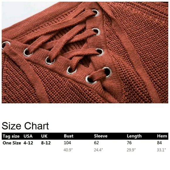 HP||⭐HOTTEST STYLE LACE UP CHUNKY KNIT SWEATER - Picture 8 of 8