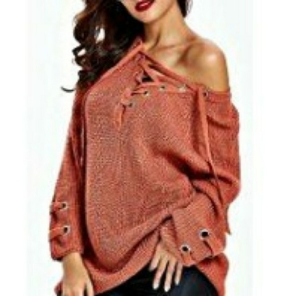 HP||⭐HOTTEST STYLE LACE UP CHUNKY KNIT SWEATER - Picture 3 of 8