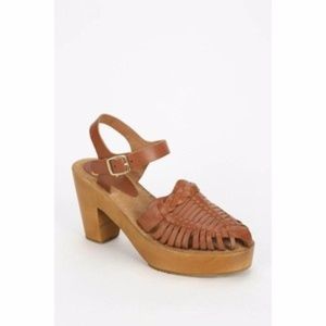 Ecote Woven Leather Platform Sandal - 8