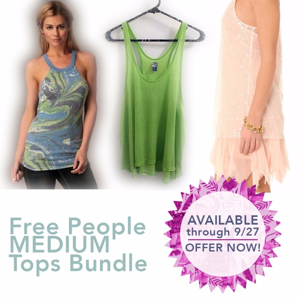 FP Marble Tank+Green Tank+NWT Sequin Slip