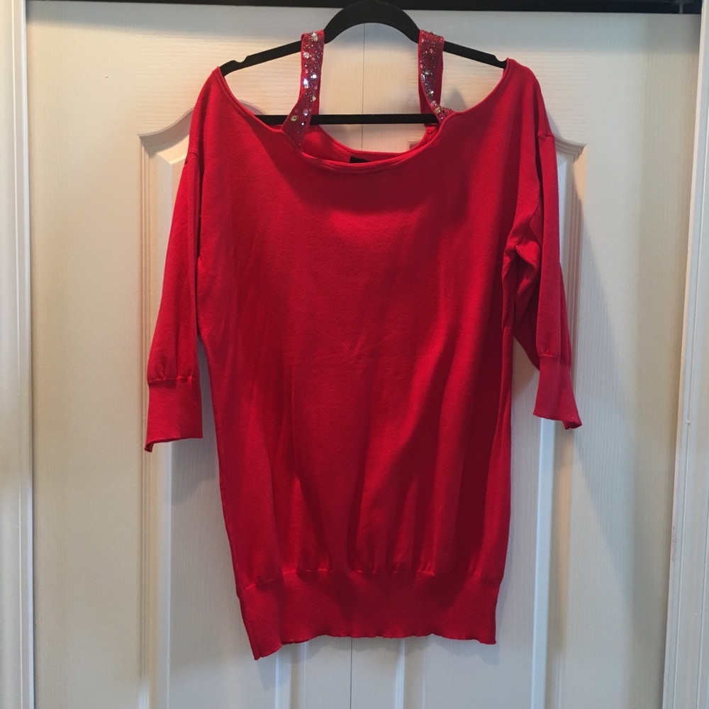 Beaded Off Shoulder Ashley Stewart Sweater 18/20 - Picture 4 of 4