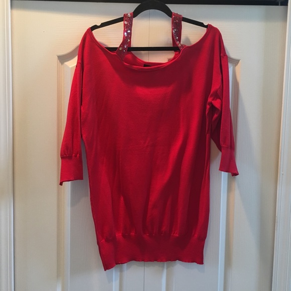 Beaded Off Shoulder Ashley Stewart Sweater 18/20 - Picture 4 of 4