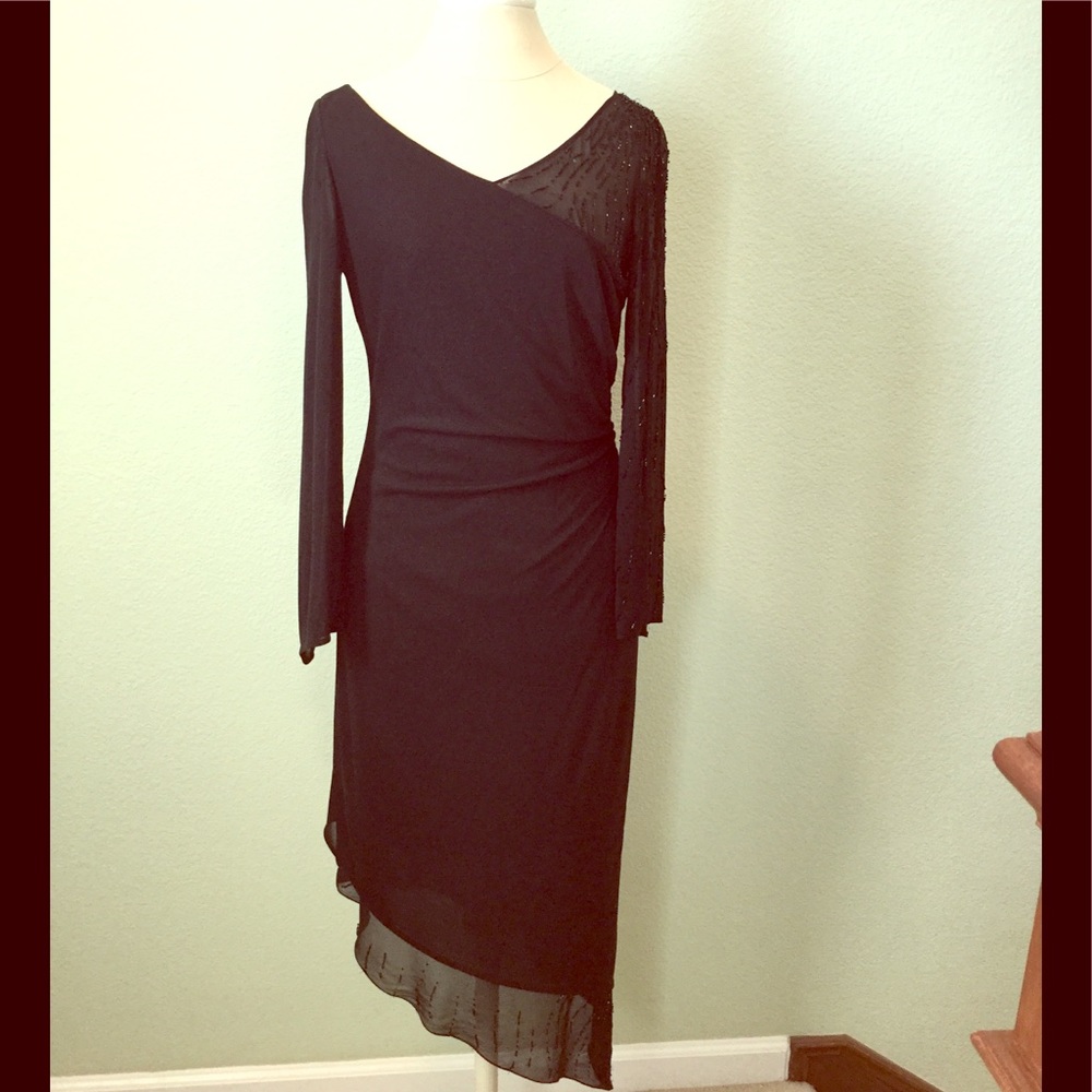 Elegant Kay Unger Black Cocktail Dress