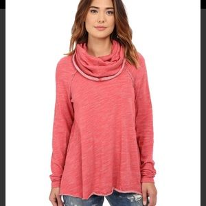 NWT Free People Cocoon Watermelon Cowl Neck Tunic NWT Free People Cocoon Watermelon Cowl Neck Tunic