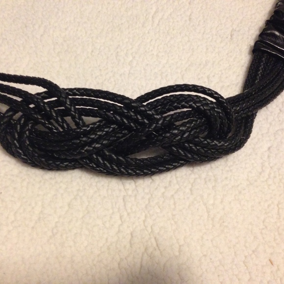 Angie black partially braided infinity belt - Picture 2 of 5