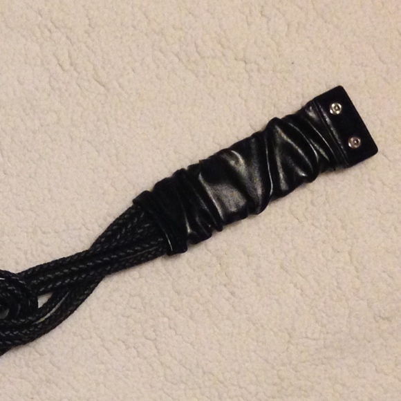 Angie black partially braided infinity belt - Picture 4 of 5