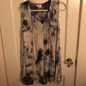 casual tie-dye cotton dress