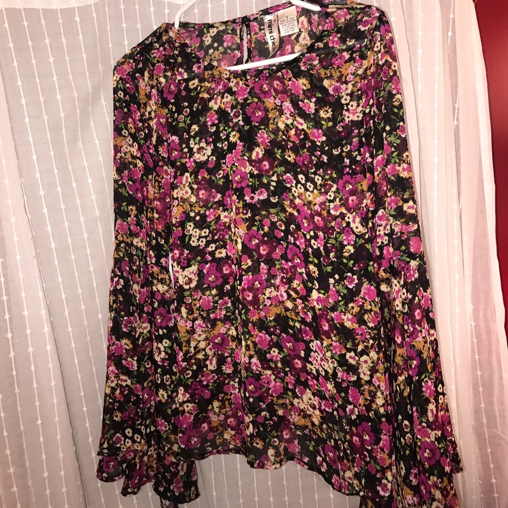 Flower Bell Sleeve Top