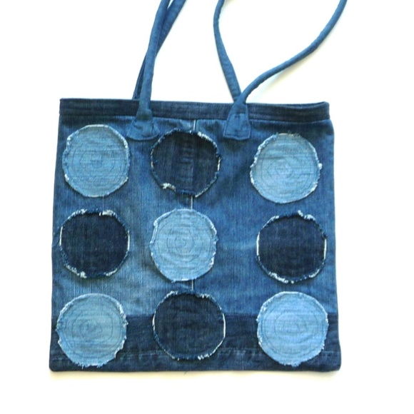 paroliro Handbags - Hand Made Recycled Denims Tote Bag Purse OOAK