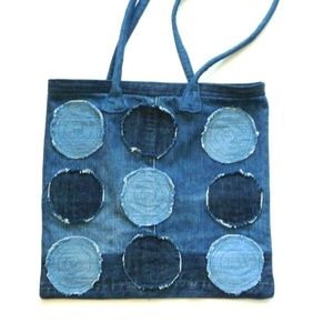 Hand Made Recycled Denims Tote Bag Purse OOAK