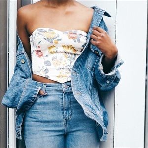 floral urban outfitters tube top size extra small