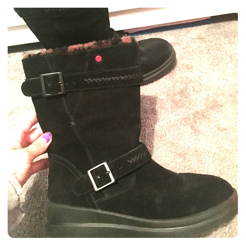 UGG boots size 8 black with cheetah fur ❣️