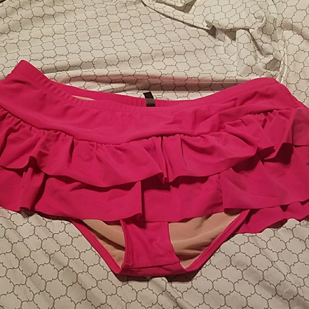 Torrid Pink Ruffle Swim Bottoms