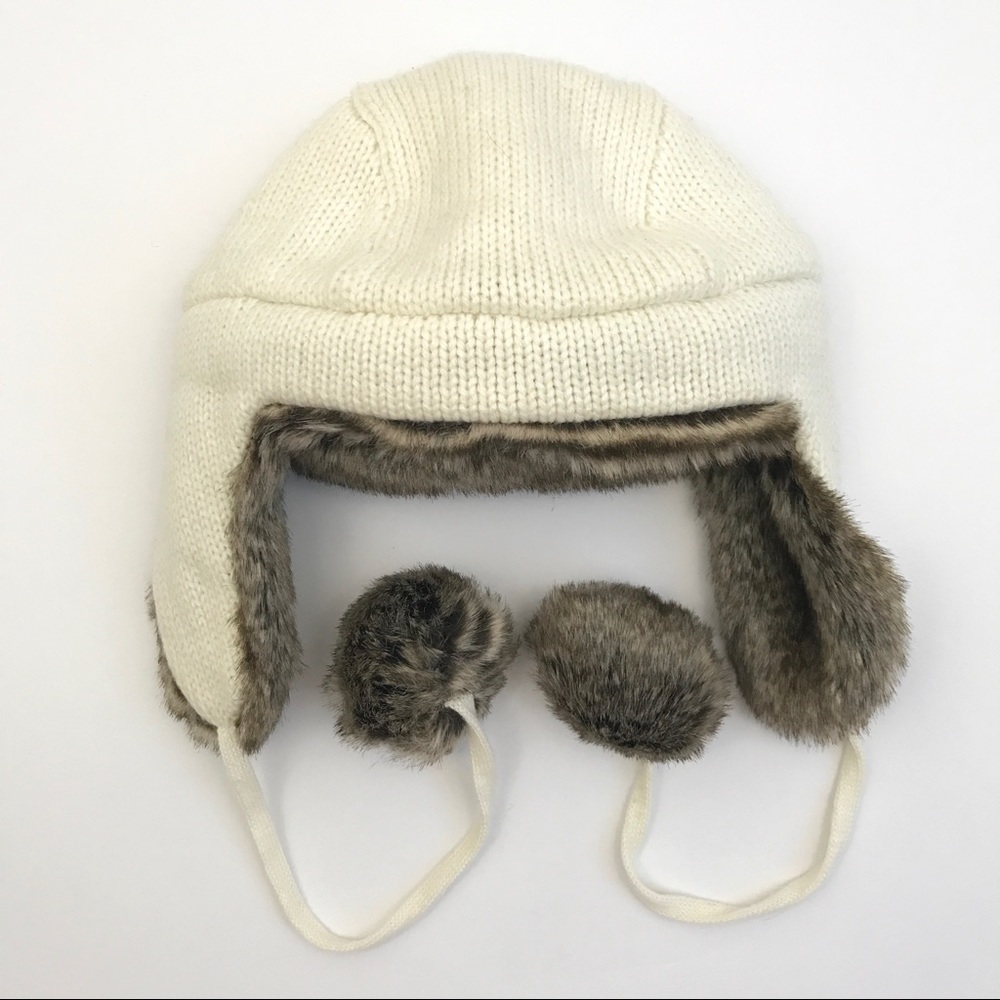 Ivory Knit & Faux Fur Trapper Hat - Picture 4 of 7