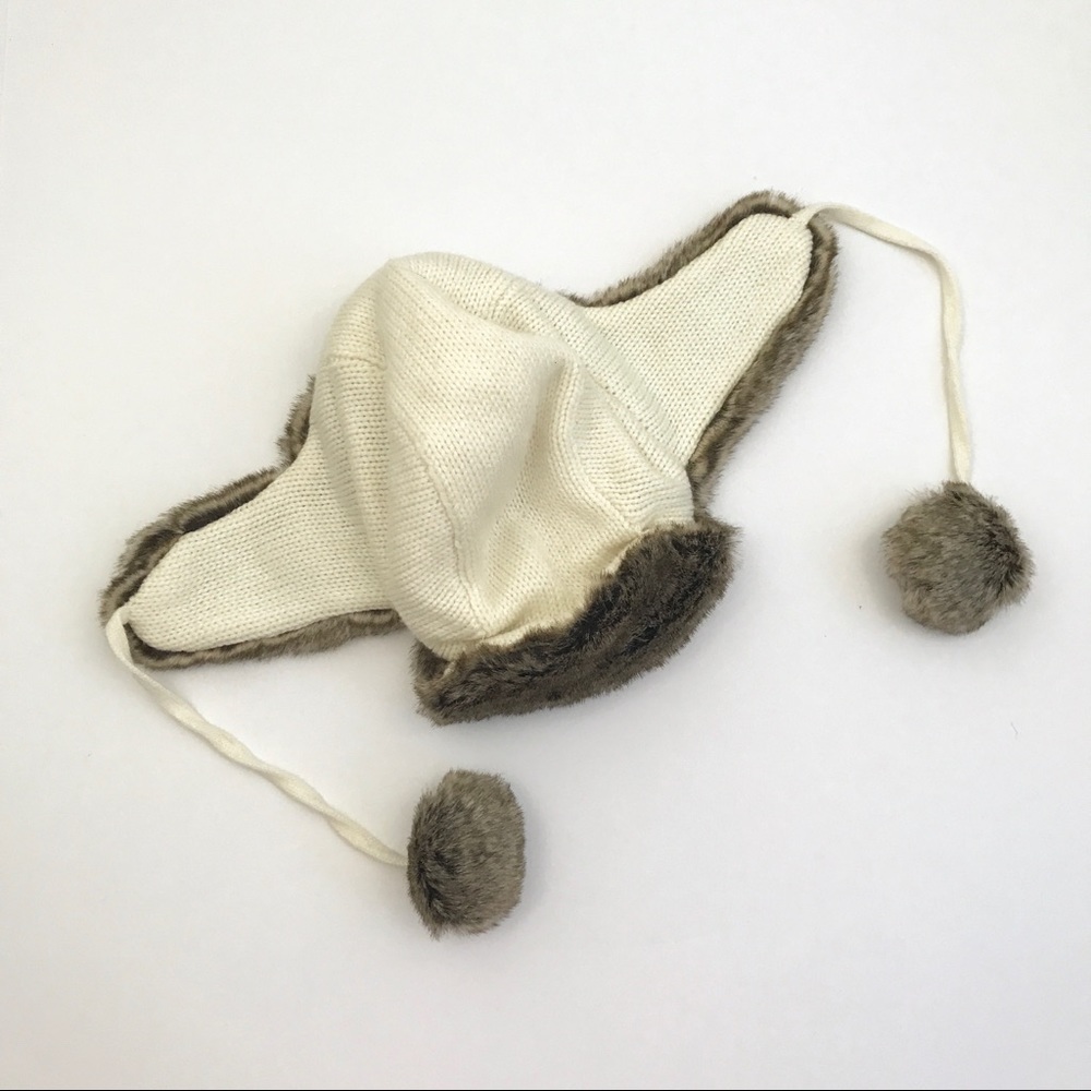Ivory Knit & Faux Fur Trapper Hat - Picture 5 of 7