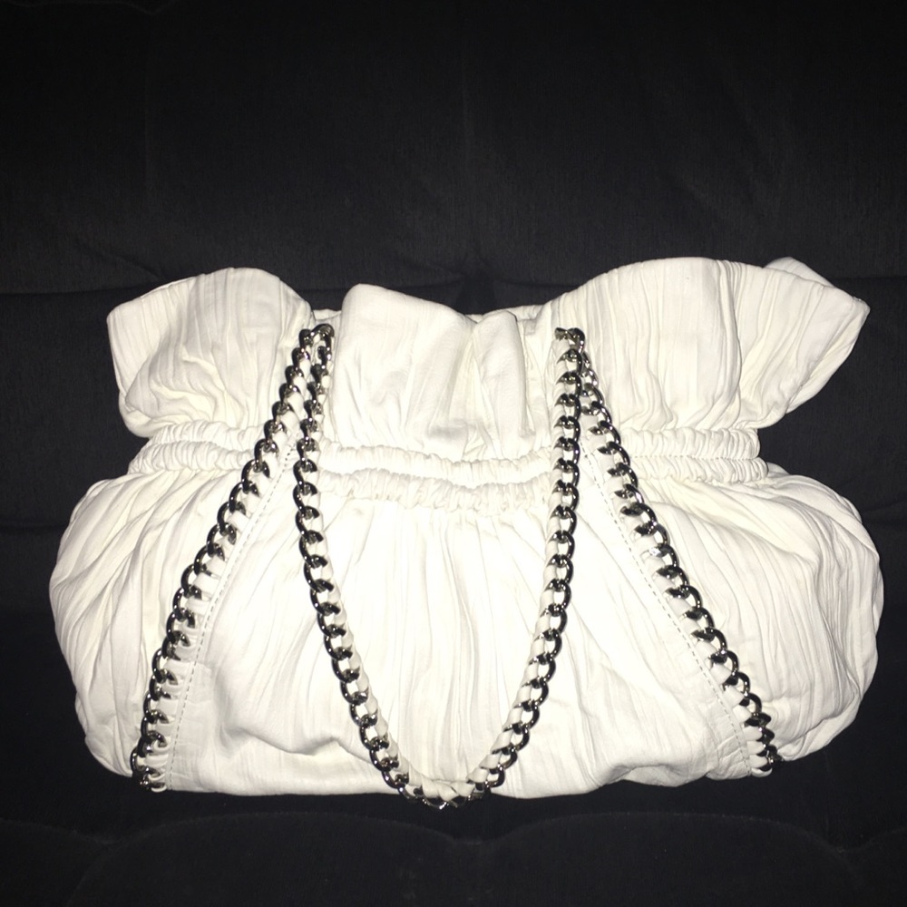 Bebe White Leather Tote