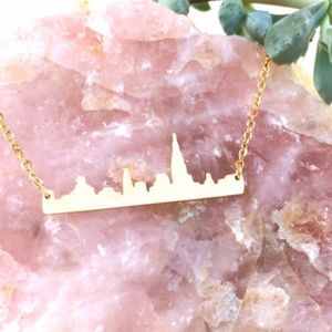 Gold Plated New York NYC Skyline Necklace