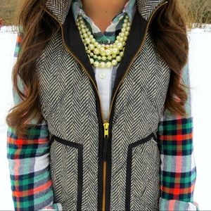 J Crew Herringbone Vest Large
