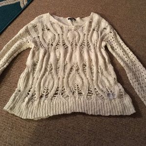 Aeo women crochet sweater white Medium