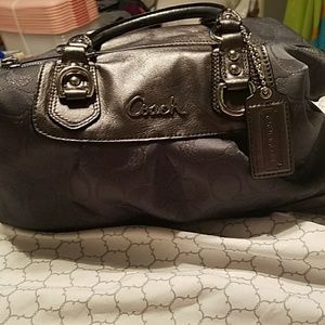 Grey sparkle "C" medium handbag