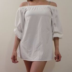 White Off the shoulders Blouse Top Small