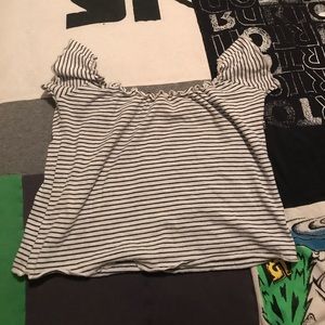 brandy levine striped off the shoulder top