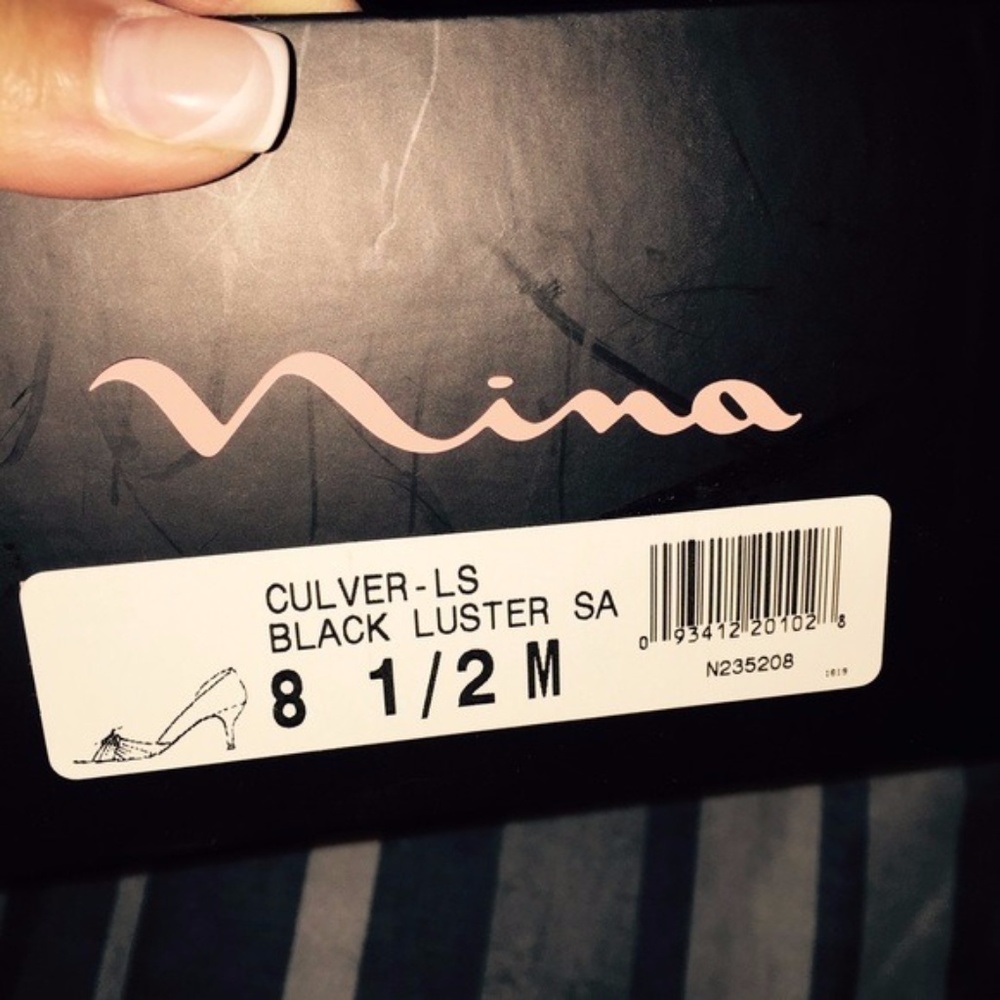 Nina "Culver" Black Satin Pumps