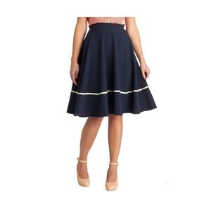 Modcloth Rock Steady Sally Skirt Navy XS NWT