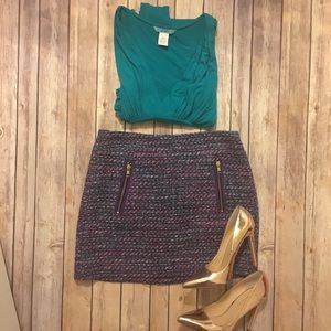 J Crew Purple Tweed Mini Skirt J Crew Purple Tweed Mini Skirt