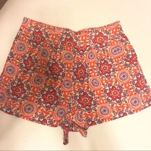 Orange Printed Shorts