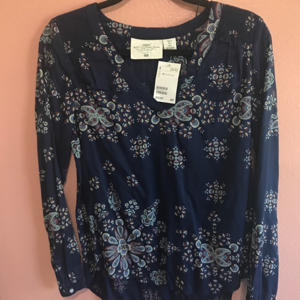 Paisley navy blouse