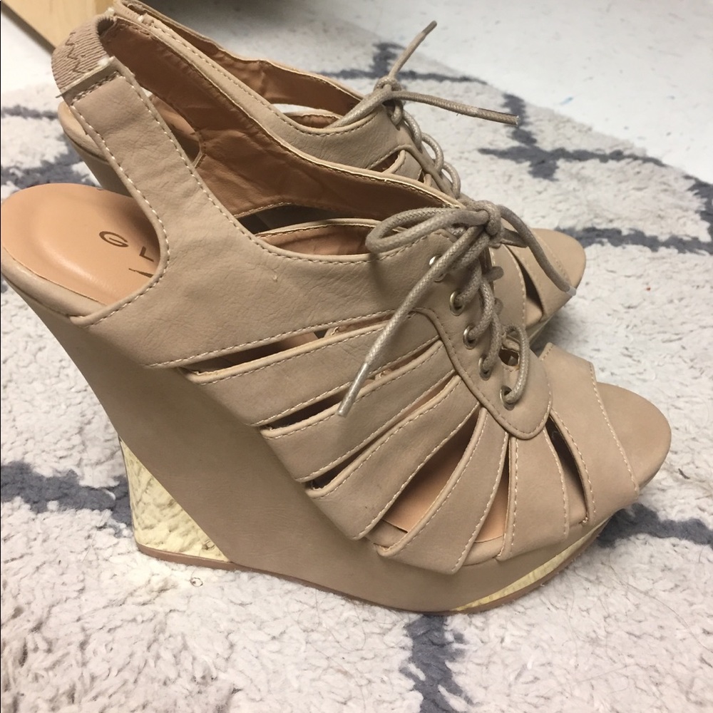 Lace up wedges
