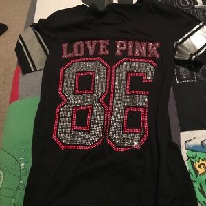 love pink studded shirt