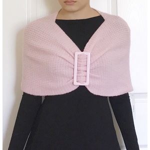 Laurie B. Pink Bow Sweater Shawl