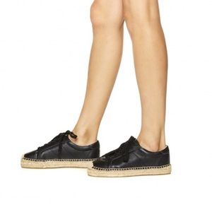 Soludos Shoes - SOLUDOS BLACK LEATHER ESPADRILLE SNEAKERS !! Soludos Shoes - SOLUDOS BLACK LEATHER ESPADRILLE SNEAKERS !!