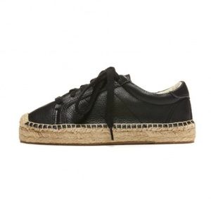 Soludos Shoes - SOLUDOS BLACK LEATHER ESPADRILLE SNEAKERS !! Soludos Shoes - SOLUDOS BLACK LEATHER ESPADRILLE SNEAKERS !!