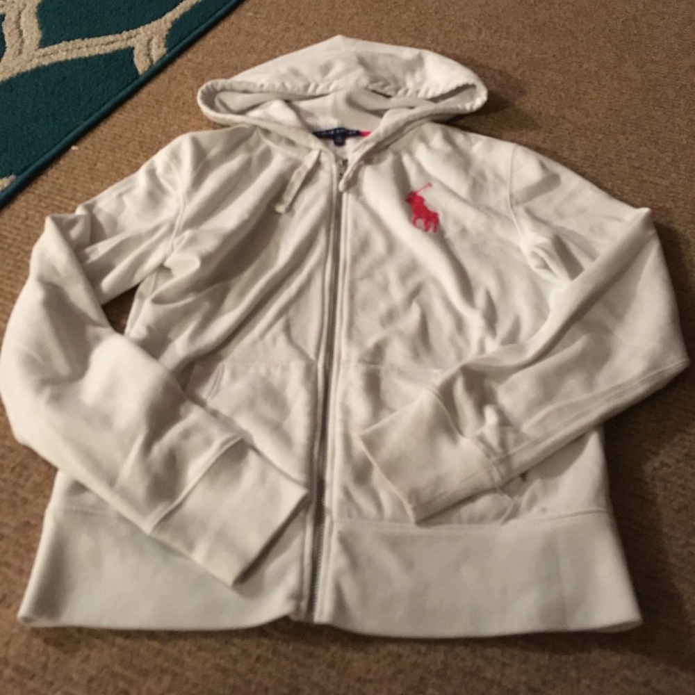 Ralph Lauren women logo sweatshirt hoodie white