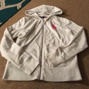 Ralph Lauren women logo sweatshirt hoodie white