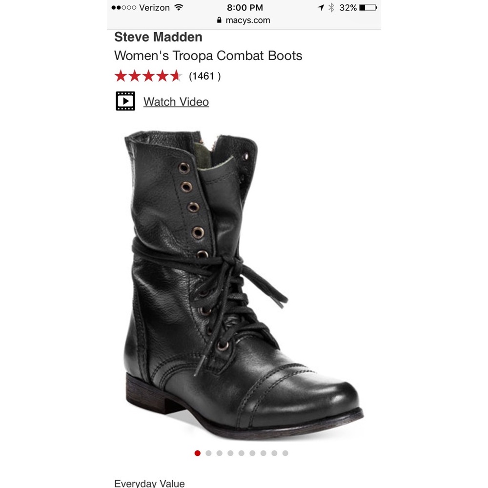 Steve Madden troopa combat boots