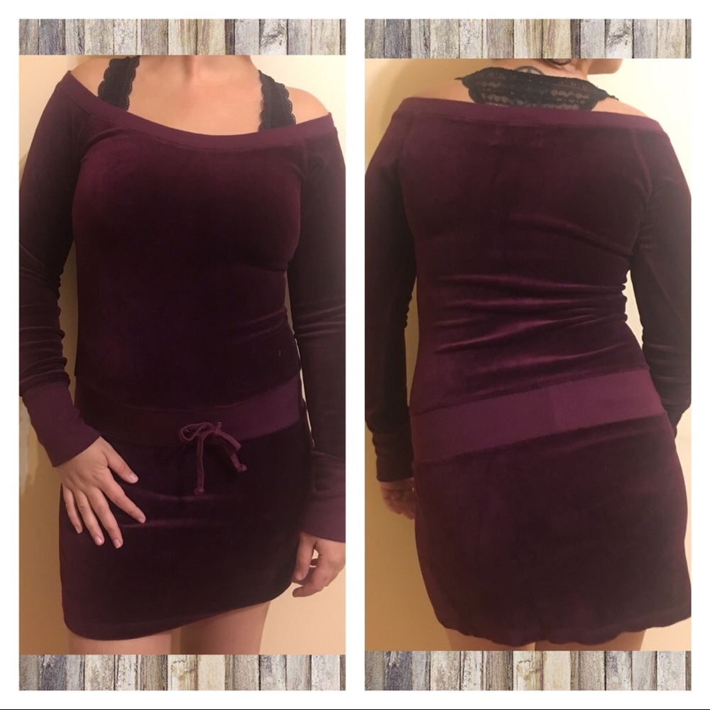 PRICE ⬇️ S ⭐️Juicy Couture⭐️ suade burgundy dress